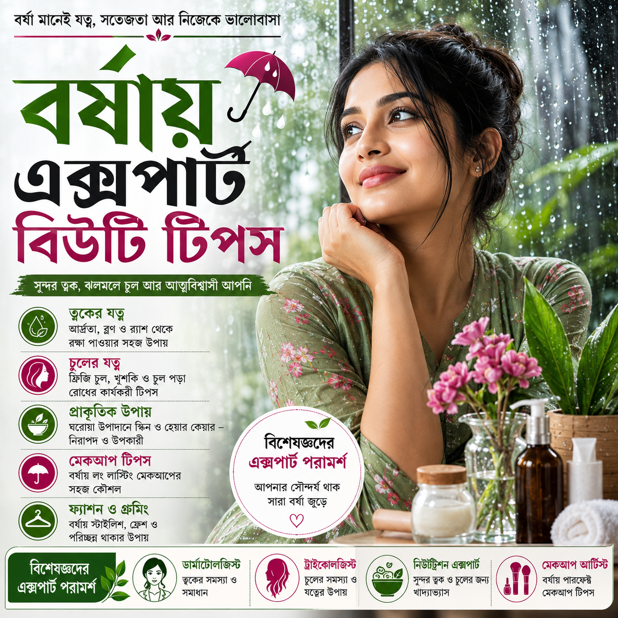 বর্ষায় এক্সপার্ট বিউটি টিপস